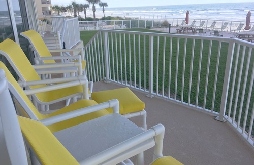 Daytona Beach Shores Condo | #102 2BR 2KING-1QMURPHY 2.5BA OCEAN FRONT Laundry Rm Remodeled 20# DOG Spacious