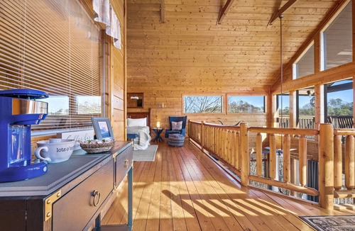 Sevierville Cabin | 20-Mile View, Hot Tub, Game Room, Waterfall