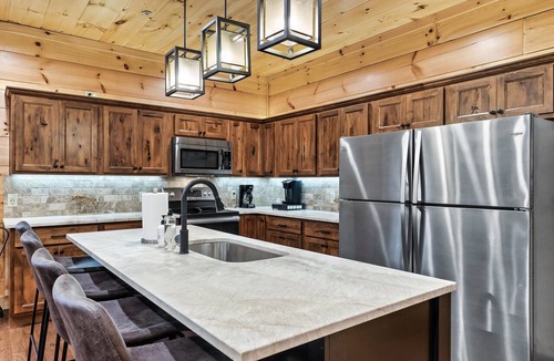 Black Bear Falls Cabin | 6BR Luxury Cabin, Indoor Pool & Theater, Near Downtown Gatlinburg (Sleeps 24)