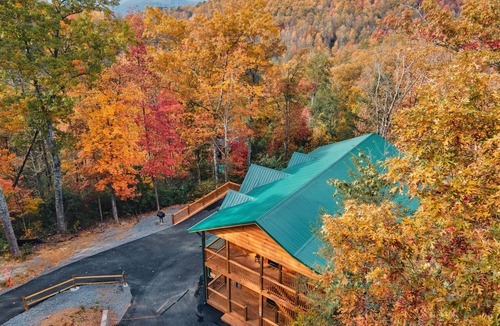 Black Bear Falls Cabin | 6BR Luxury Cabin, Indoor Pool & Theater, Near Downtown Gatlinburg (Sleeps 24)