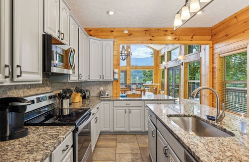 Gatlinburg Cabin | AMAZING VIEWS overlooking Downtown Gatlinburg w/HOT TUB, Game Room, Fire Pit