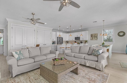Mid Island House | Anchors Away - Pool Home Across Street from Beach with Private Access