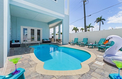 Mid Island House | Anchors Away - Pool Home Across Street from Beach with Private Access