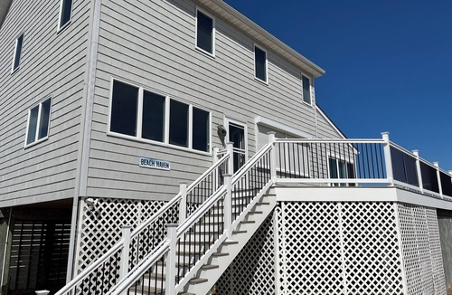 Broadkill Beach House | "Beach Haven", beachfront house on Broadkill Beach, DE with new deck and sunroom