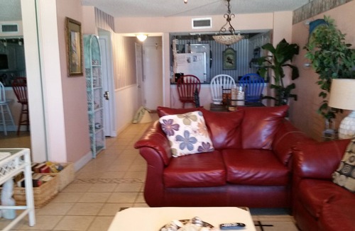 Gulf Lagoon Beach Condo | Beachfront 2-bedroom condo just steps from Thomas Drive. Military discount given