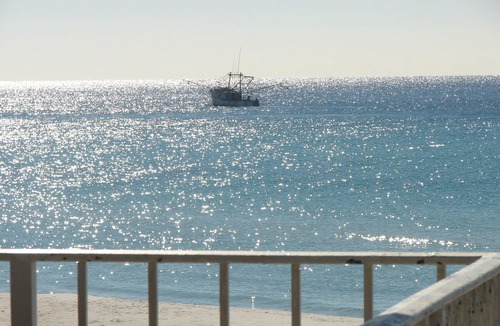 Gulf Lagoon Beach Condo | Beachfront 2-bedroom condo just steps from Thomas Drive. Military discount given