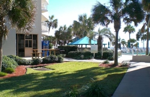 Gulf Lagoon Beach Condo | Beachfront 2-bedroom condo just steps from Thomas Drive. Military discount given