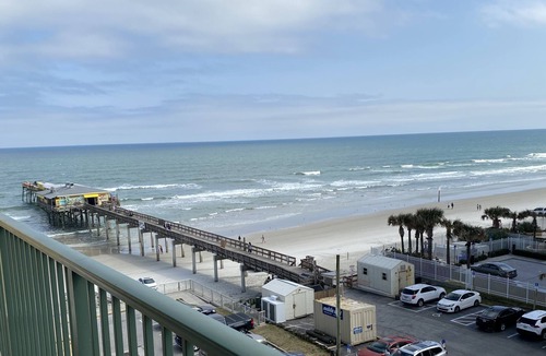 Daytona Beach Shores Condo | beachside condo with ocean and river views, new pool & onsite beach access