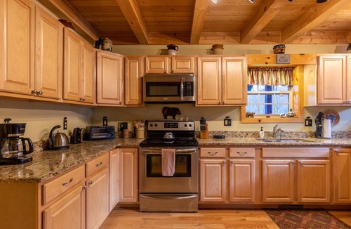 Sugar Grove Cabin | Bear Creek - Beautiful home with gas fireplace, custom wood burning firepit, shuffleboard, and more!