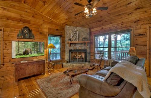 Blue Ridge Villa | Bearfoot Ridge Wood-burning fireplace cozy hot tub serene views