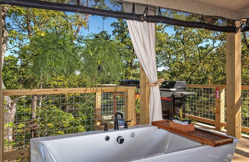 Zirconia Cabin | Blackberry Tree Tent with Private Waterfalls & Hiking