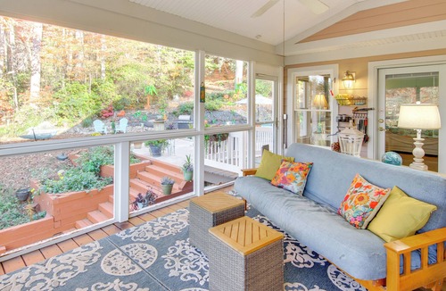 Hendersonville House | Blue Ridge Mtn Retreat: Porches & Creek Access