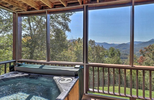 Sylva Cabin | Blue Ridge Mtns Cabin w/Hot Tub, Grill & Views!