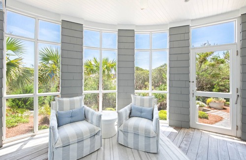 WaterSound Beach House | Book a Fall Getaway Today! Beachfront! Private Pool! Peloton! Golf Cart!