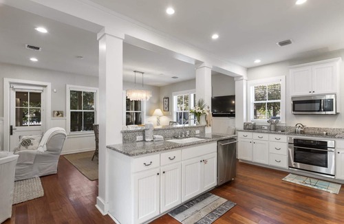 WaterSound Beach House | Book Now for Fall Visits! 4 Seater Golf Cart. Grill. Private Heated Pool with Poolside Fire Pit!