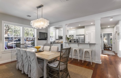 WaterSound Beach House | Book Now for Fall Visits! 4 Seater Golf Cart. Grill. Private Heated Pool with Poolside Fire Pit!