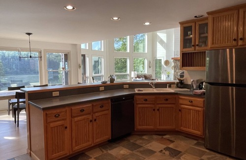 Robbinsville House | Bright,Modern Lakefront Home - Private Swimming Cove 7 nights = 15% off, Pontoon