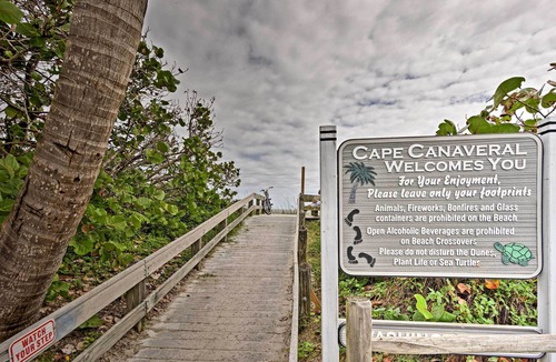 Port Canaveral Cottage | Cape Canaveral Cottage w/Pool - Walk to Beach!
