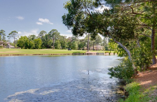 Laurel Grove House | Charming Cottage w/Lake Views, Golf Cart, Beach Tram, Tropical Pool, Hot Tub.