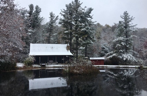Spruce Pine Cabin | Cozy Mountain Cabin with pond one mile from the Blue Ridge Parkway