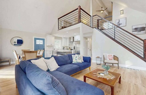 Fletcher House | Dog-friendly home with deck, gas fireplace, central AC, & washer/dryer