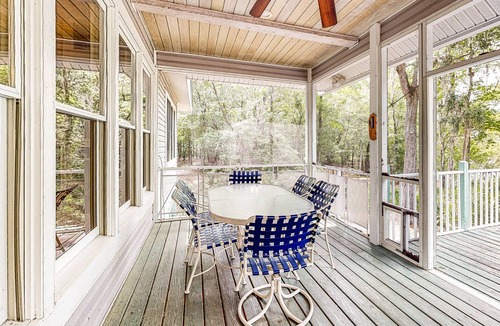 Bell House | Dog-friendly, riverfront home with screened porch, firepit, & private dock