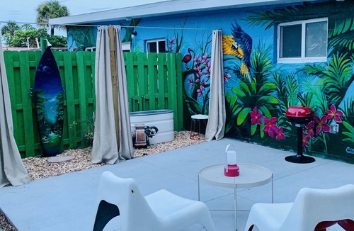 Port Canaveral Apartment | Elegant Beach Studio - rocket launch view, private patio, hammocks