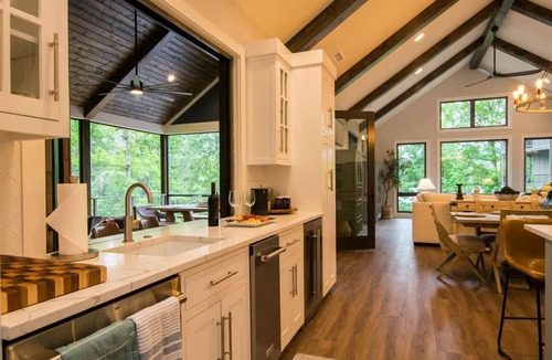 Lake Lure House | Epic 5BR w Double Living Areas On Lake Lure