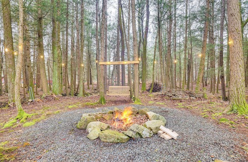 Blakeslee House | Fire Pit, Game Room, Lake, On-Site Stream Poconos!