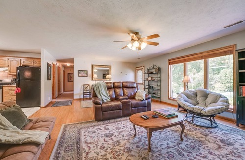 Squires House | Game Room & Deck: Serene Ava Countryside Home