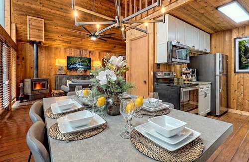 Sautee Nacoochee Cabin | Glamping in this Amazing Waterfront A-Frame with Outdoor Kitchen and Fire-Pit near Helen, GA