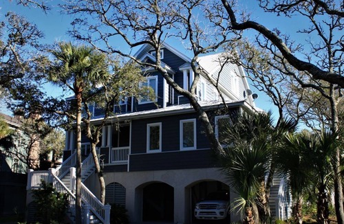 Edisto Island House | Gorgeous Oceanfront 6 bdrm, 6 ba. home, heated swim spa, elevator, private!