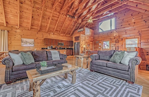 Sevierville Cabin | Gorgeous Views, 2 King Suites, Pool, Hot Tub, Pool, Games