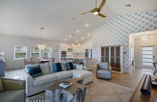 Bright Water House | Heavenly Palms- New Construction Pool Home with 10 minute walk to the Beach!