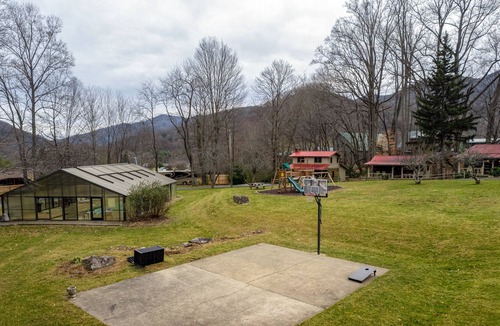 Maggie Valley Cabin | Idyllic getaway with ponds, fireplace, AC, WiFi - snowbird, biker & pet-friendly