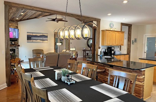 Lake Lure House | Lake & Mountain Views Hot Tub Theater Fire Pit Sleeps 12