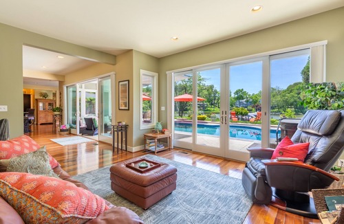 Annapolis House | Lakefront home with private pool, hot tub, outdoor space, central AC, & W/D
