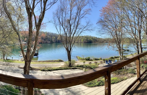 Six Mile House | Lakefront Keowee home w open water views + private dock, boat ramp & fire pit