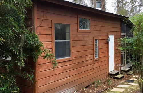 Hawthorne House | Lakefront Log Home, Screened Heated Pool, & Recreation House