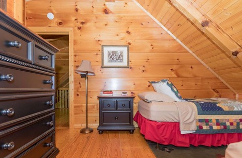 Sunset Cove Cabin | Lakeview cabin - upper and lower deck, fireplace, game room, open floor plan