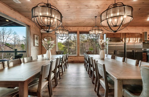 Sevierville Cabin | Luxury 15BR Cabin w/Indoor Pool, Theater, Hot Tubs, Sleeps 64 Guests
