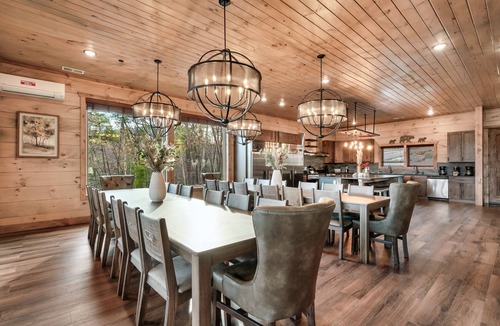 Sevierville Cabin | Luxury 15BR Cabin w/Indoor Pool, Theater, Hot Tubs, Sleeps 64 Guests