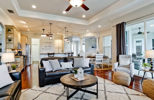 Trailer Estates House | Luxury 4 BR/3BA Waterview Home w/Pool + Spa with work space