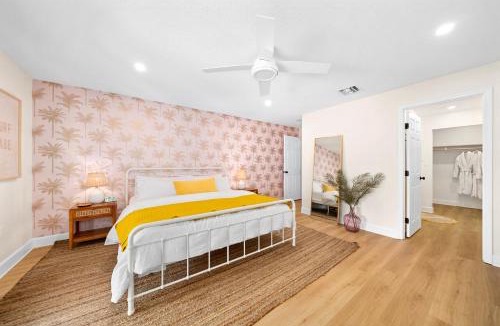 Port Canaveral Villa | Luxury Beach House 3 Blocks from the Beach with Hot Tub a Fire Pit Outdoor Oasis