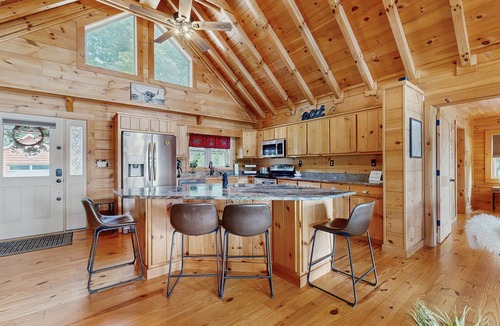 Mills River Cabin | Luxury Lakefront Cabin Near Asheville | Private Fishing Dock, Fire Pit, Kayaks