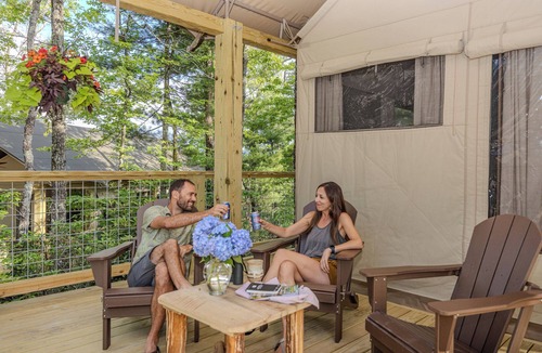 Zirconia Cabin | Mica Tree Tent with Private Waterfalls & Hiking