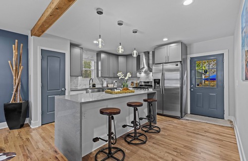 Candler-McAfee House | Modern 3-Story Decatur Retreat, BBQ & Fire Pit