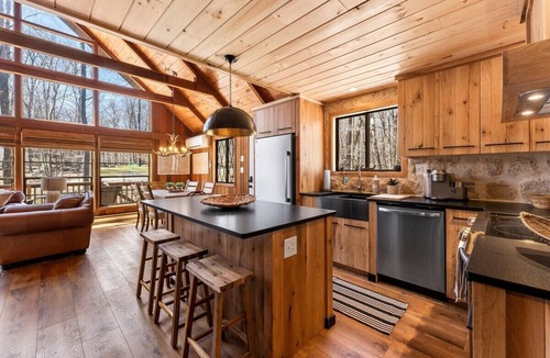 Gouldsboro Ski Chalet | Modern A-Frame Chalet with Sauna, Indoor Pool & Game Room