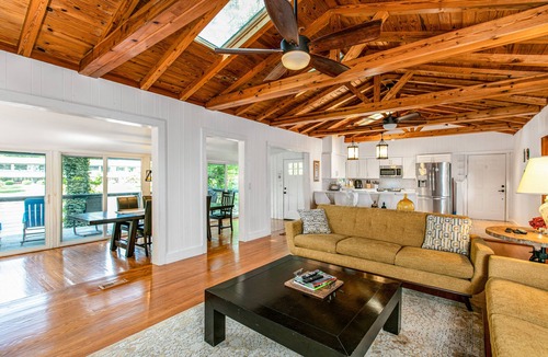 Flat Rock House | Modern lake-front home, dog-friendly, dock, hot tub, deck, pool, tennis, wifi