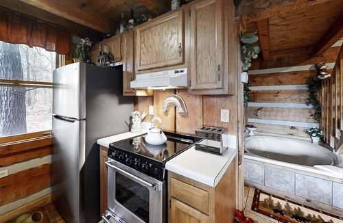 Smoky Mountains Apartment | Mountain View Cabin in the Woods with Deck, Hot Tub, & Free Attraction Tickets